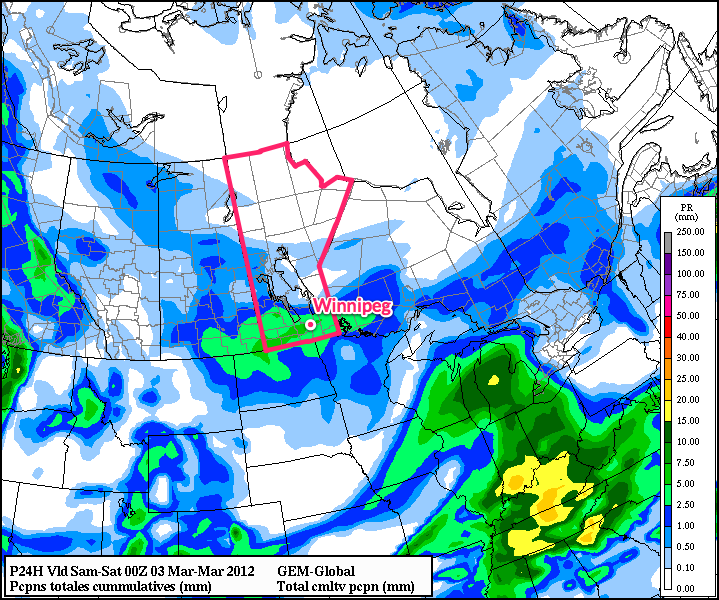 Accumulated Precipitation From 00Z Friday to 00Z Saturday