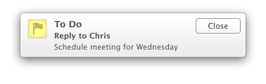 Notification showing "To Do: Reply to Chris: Schedule meeting for Wednesday"