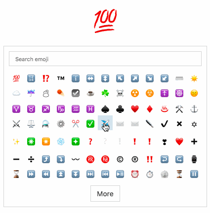 emoji selector with search