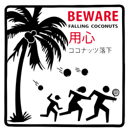 BEWARE_FALLING_COCONUTS_sign_in_Honolulu
