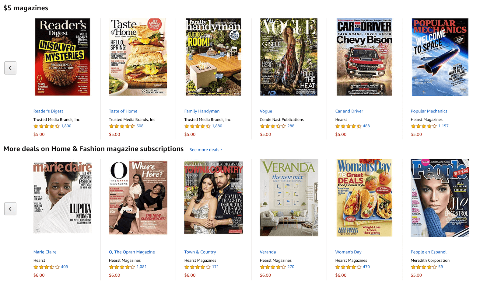 亚马逊上几乎每天都会出现的廉价杂志订阅，其中很多是 Apple News+ 所收录的